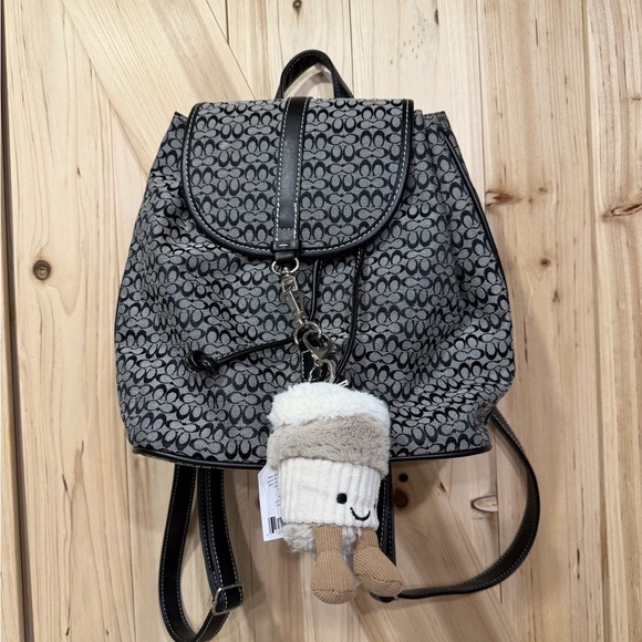 Handbags - Stylish Black Patterned Backpack